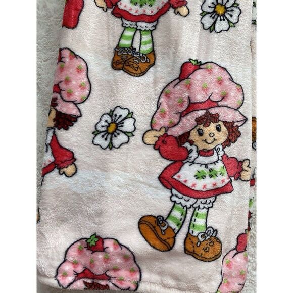 Strawberry Shortcake Classic 60 X 90” Soft Plush Blanket TWIN Size Poses Flowers - Picture 8 of 16